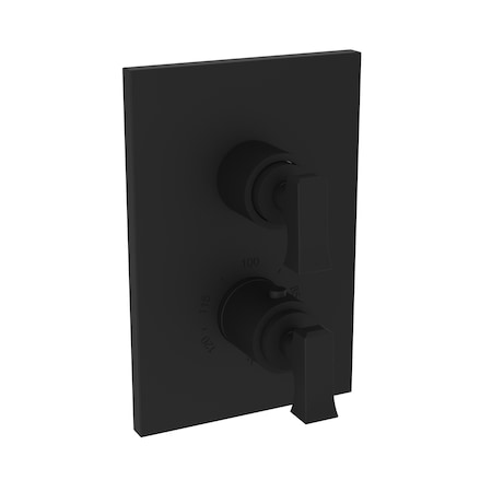 Newport Brass 1/2" Square Thermostatic Trim Plate With Handle in Flat Black 3-2573TS-56